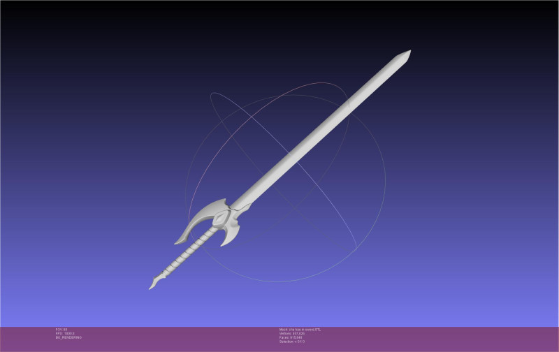 Solo Leveling Cha Hae-In Sword Anime Version 3D Print Model .c4d .max .obj .3ds .fbx .stl .blend 