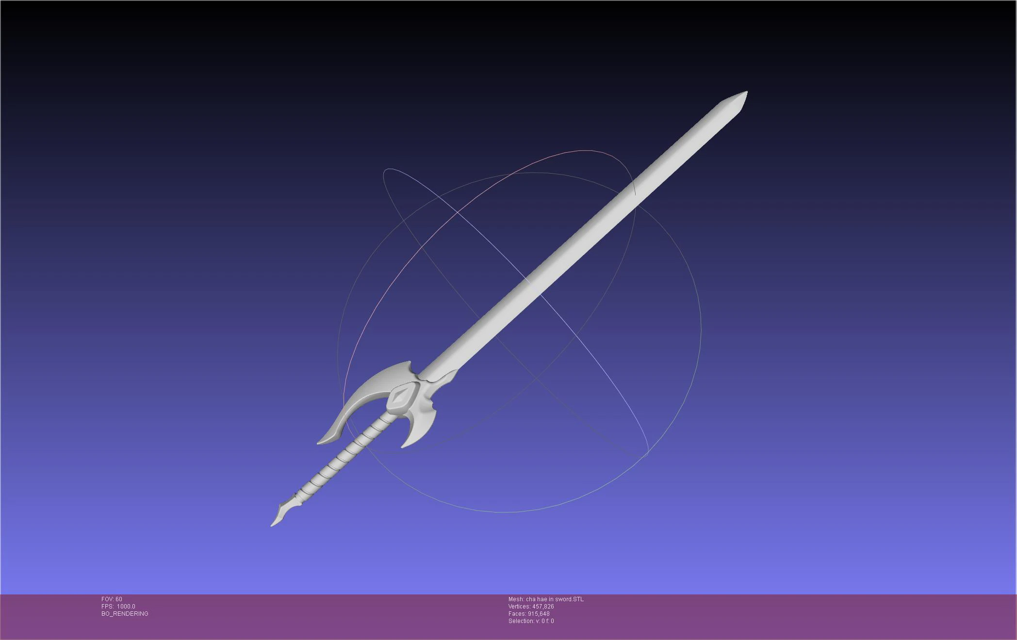 Solo Leveling Cha Hae-In Sword Anime Version 3D Print Model .c4d .max .obj .3ds .fbx .stl .blend