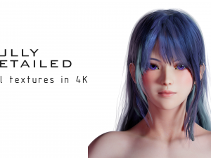 Hina - Blender - Low poly - animated RIG 3D Модель