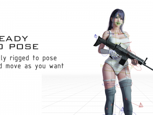 Hina - Blender - Low poly - animated RIG 3D Модель