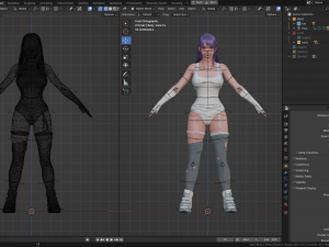 Hina - Blender - Low poly - animated RIG 3D Модель