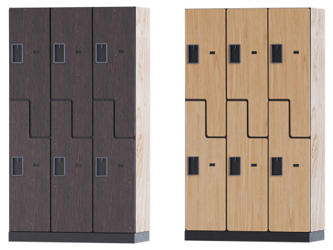 2 Tier 3 Wide Gym Locker 3D Model