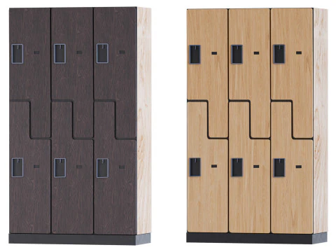 2 Tier 3 Wide Gym Locker 3D Model