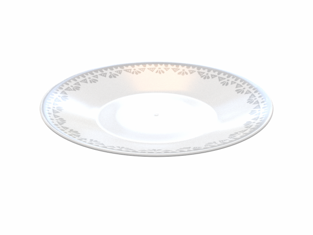 H2000287 PLATE WHITE 3Dモデル .c4d .max .obj .3ds .fbx .stl .blend 