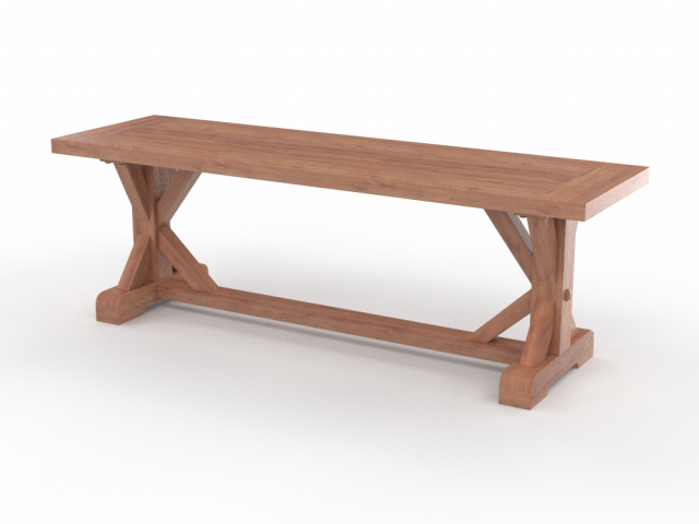 Wood table 3D 模型 .c4d .max .obj .3ds .fbx .stl .blend 