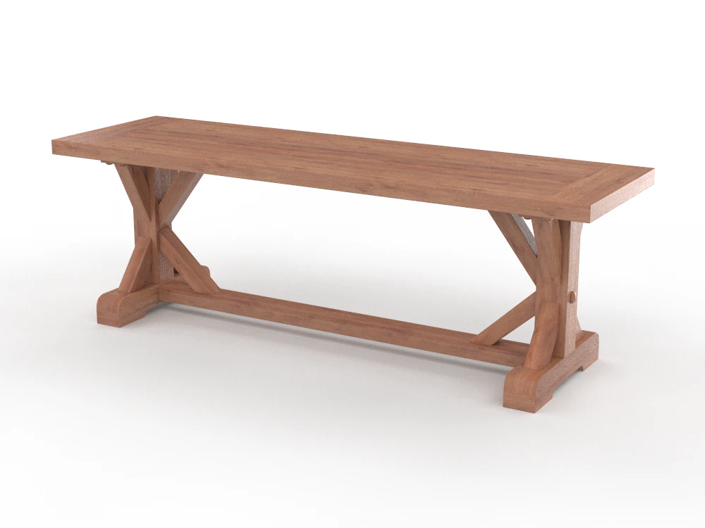 Wood table 3D Model .c4d .max .obj .3ds .fbx .stl .blend 