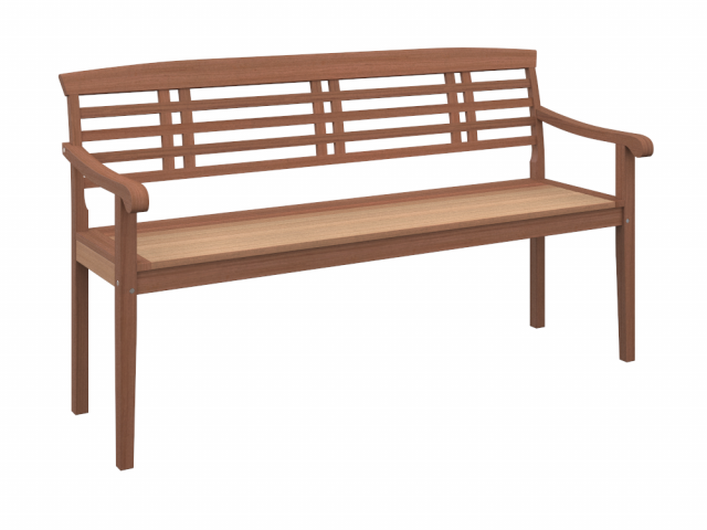 Wood bench 3D Model .c4d .max .obj .3ds .fbx .stl .blend 