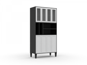 H2000441 BOOKCASE BLACK WHITE Modelo 3D