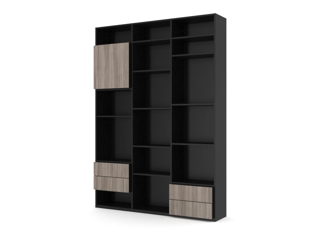 H2000451 BOOKCASE BLACK 3D Model .c4d .max .obj .3ds .fbx .stl .blend 