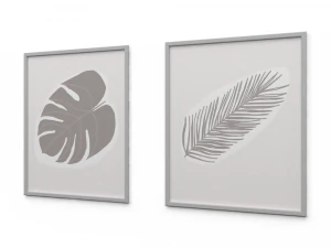 H2000489 НАБІР КАРТИН МОНОХРОМ 3D Модель