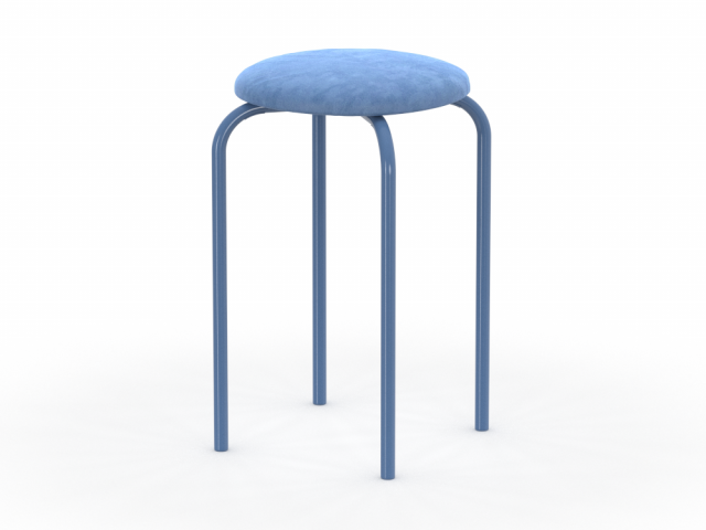 H2000496 STOOL BLUE 3Dモデル .c4d .max .obj .3ds .fbx .stl .blend 