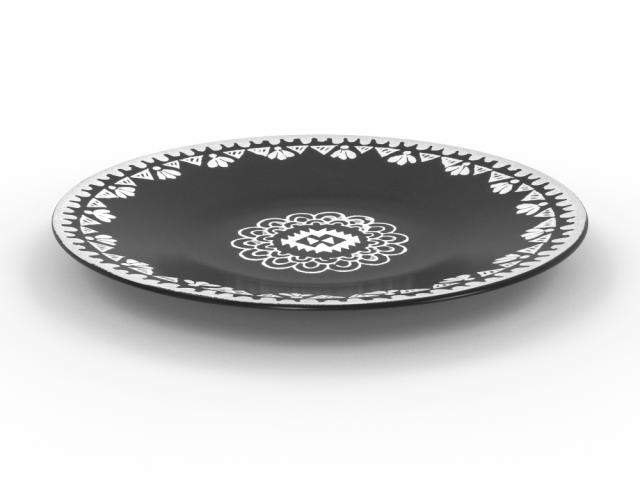 Ceramic plate 3D Model .c4d .max .obj .3ds .fbx .stl .blend 