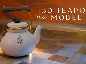 3D teapot model Modelo 3D