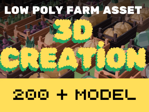Low Poly Farm Asset model Modelo 3D