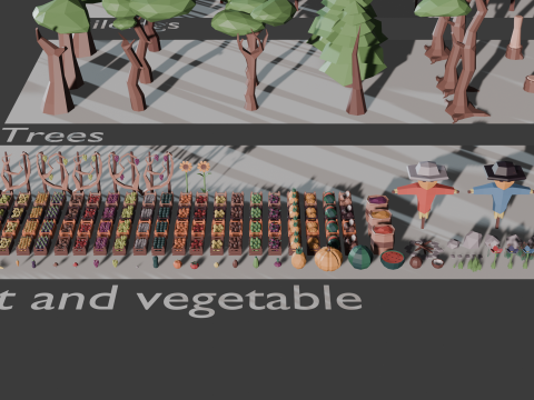 Low Poly Farm Asset model 3D-Modell