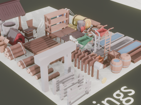 Low Poly Farm Asset model 3D-Modell