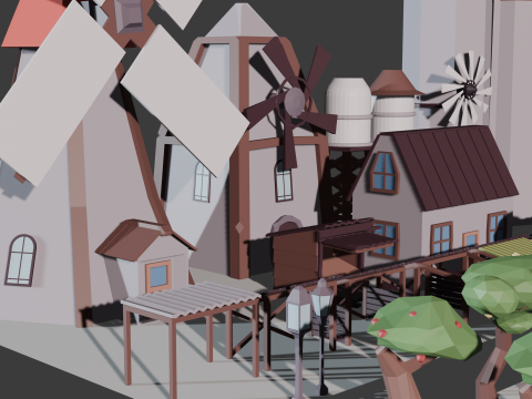 Low Poly Farm Asset model 3D-Modell
