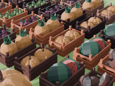 Low Poly Farm Asset model 3D Model