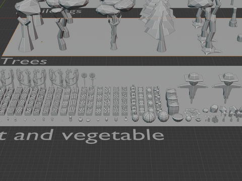 Low Poly Farm Asset model 3D-Modell