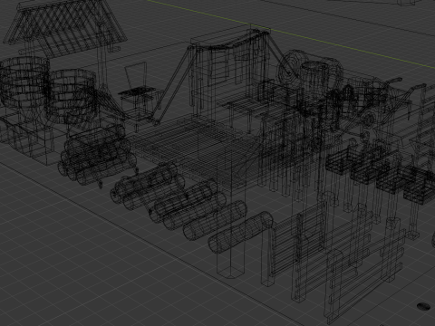 Low Poly Farm Asset model 3D-Modell