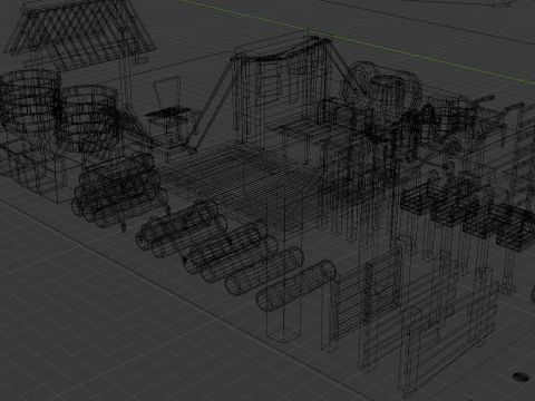 Low Poly Farm Asset model 3D Model