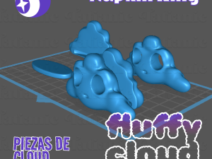 CLOUD NAPKIN RING - EN EL ESPACIO 3D print model 3D-Druckmodell