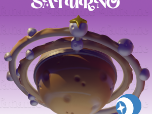 Saturno Giratorio - En el espacio 3D print model 3D Print Model