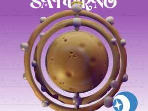 Saturno Giratorio - En el espacio 3D print model 3D Print Model