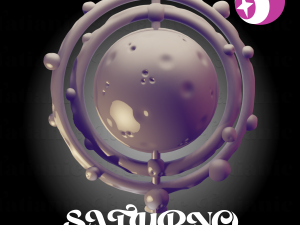 Saturno Giratorio - En el espacio 3D print model 3D Print Model