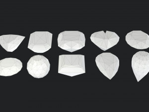 10 Crystal Gemstone Pack VR-AR Modelo 3D