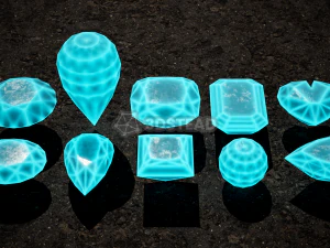 10 Crystal Gemstone Pack VR-AR 3D Model