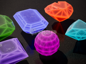 10 Crystal Gemstone Pack VR-AR Modelo 3D