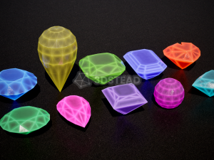 10 Crystal Gemstone Pack VR-AR Modelo 3D