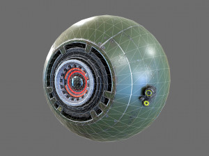 Reconnaissance Sphere Drone PBR Low-poly LODs 3Dモデル