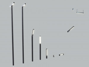 Street Light Kit Low-poly PBR s Modelo 3D