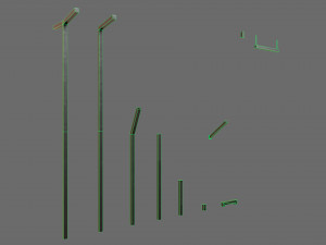 Street Light Kit Low-poly PBR s 3D मॉडल