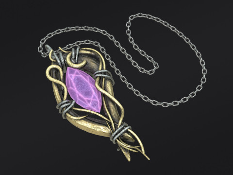 Pendant with Stone PBR 3Dモデル