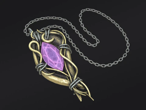 Pendente com Pedra PBR Modelo 3D