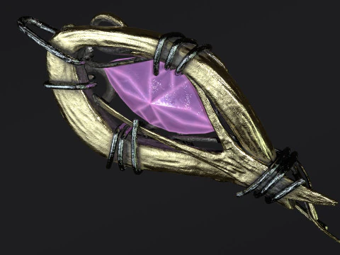 Pendant with Stone PBR 3D Model
