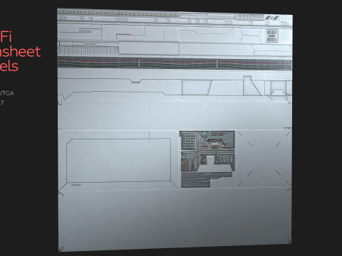 Sci-Fi Trim Sheets Low-Poly Panels Vol1 3D Modell