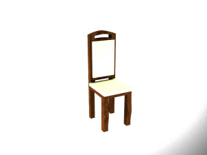 Brown dinning chair 3D Model