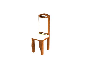 Brown dinning chair 3D Model