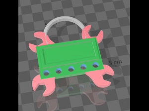 Key ring with holes for rings and name holder 3D Print Model