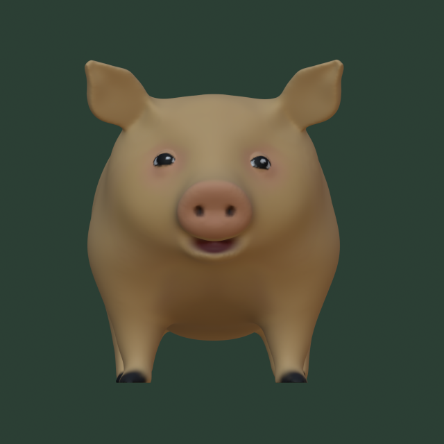 Pig 3D Model .c4d .max .obj .3ds .fbx .stl .blend 