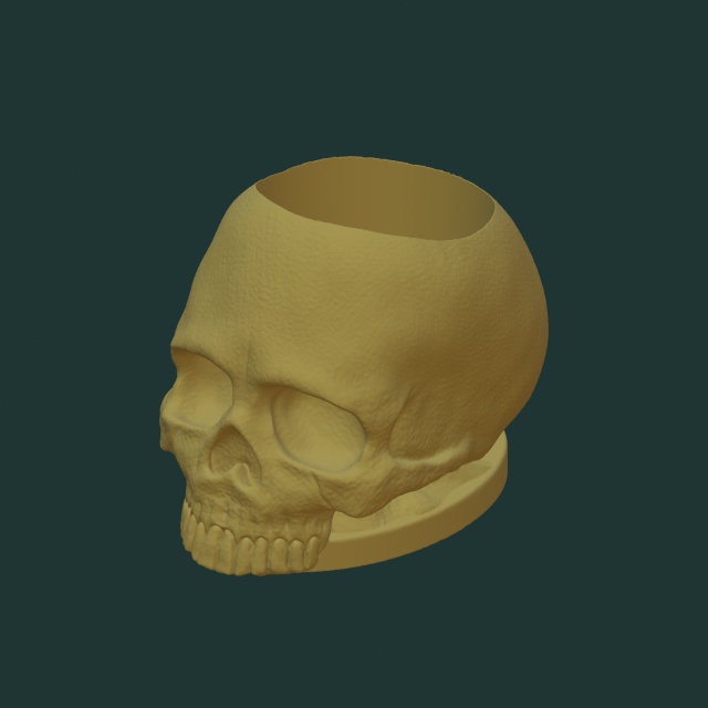 Skull pen holder 3D Model .c4d .max .obj .3ds .fbx .stl .blend 