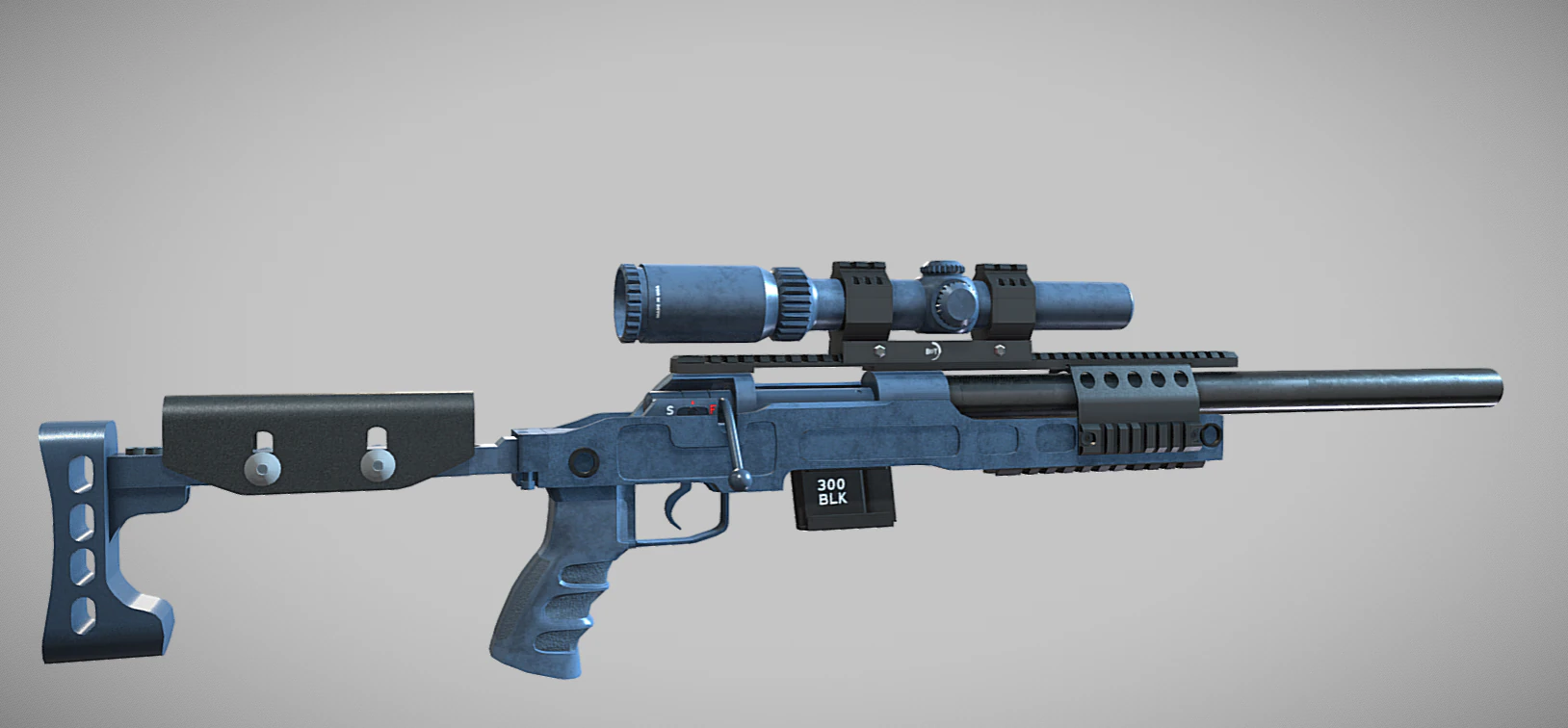 SPR-300 PRO lowpoly sniper rifle 3D Model .c4d .max .obj .3ds .fbx .stl .blend 