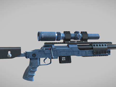 SPR-300 PRO lowpoly sniper rifle Modelo 3D