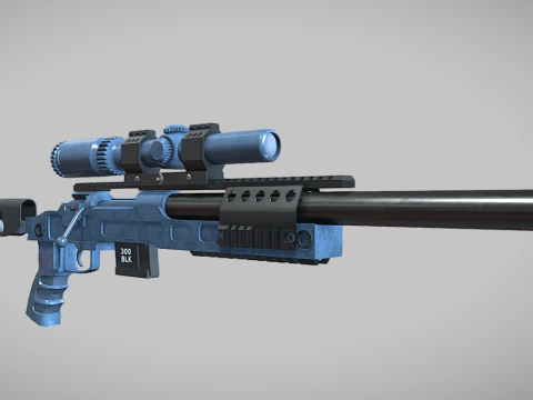 SPR-300 PRO lowpoly sniper rifle 3D Model
