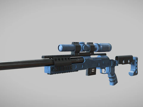SPR-300 PRO lowpoly sniper rifle 3D Model