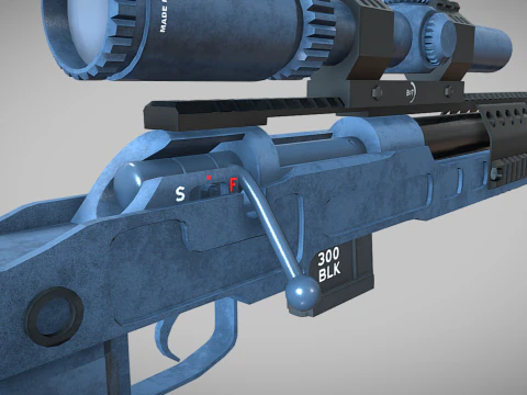SPR-300 PRO lowpoly sniper rifle 3D Model